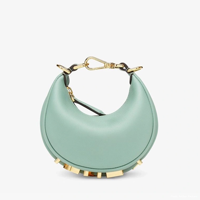 Affordable HOT Bag Calf Hobo Green Fendi Leather Mint Nano Fendigraphy In 0731